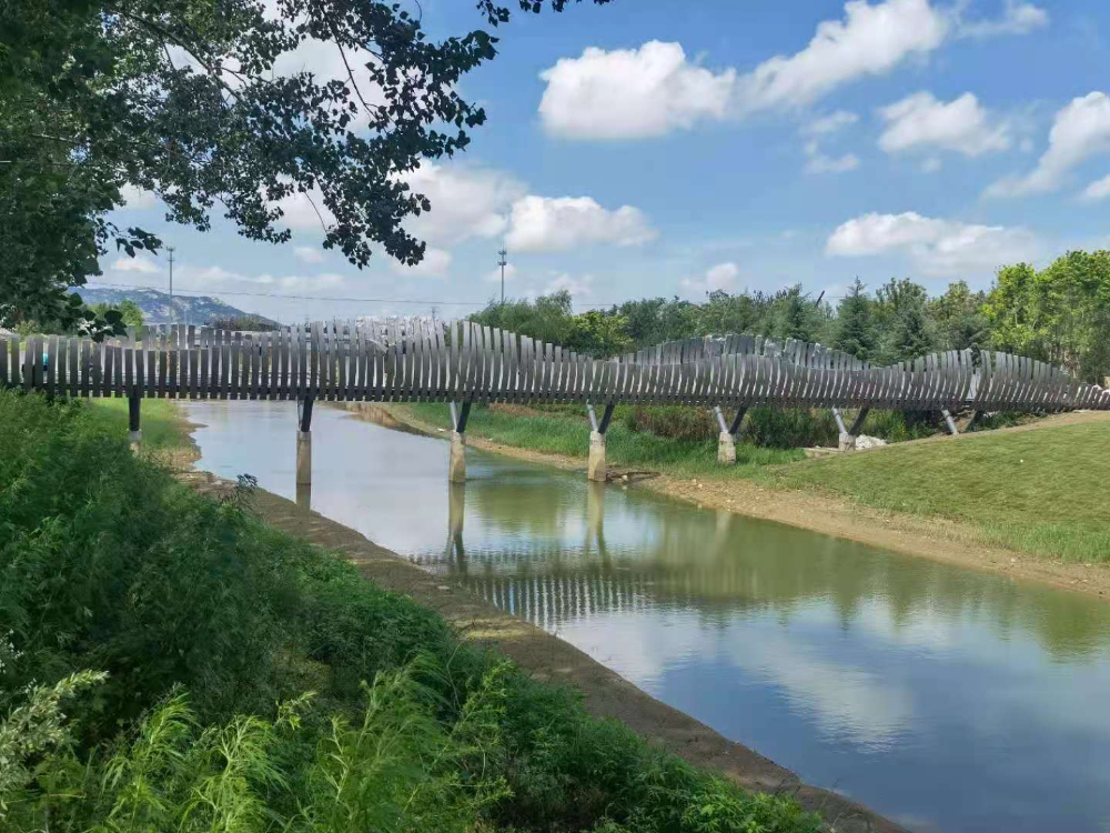 煙臺橋梁景觀工程八角河公園破繭橋施工中，敬請期待！—煙臺旭升鋼構(gòu)